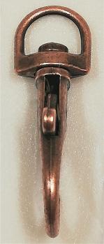 (K4) Carabiner with swivel half round old copper
