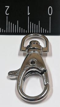 (K5) Karabinerhaken gewölbt mit Wirbel halbrund silber glänzend