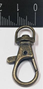 (K6) Karabinerhaken mit Wirbel halbrund bronze