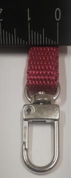 (K8) Carabiner oblong with swivel half round silver