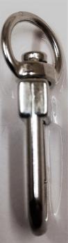 (K8) Carabiner oblong with swivel half round silver