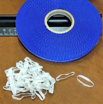 (MG3) - 50 Stück Mähnengummis aus Silikon weiß - breit - stark dehnbar Made in Germany