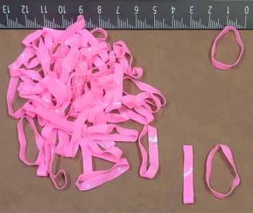 (MG9) - 50 Stück Mähnengummis aus Silikon rosa - breit - gut dehnbar Made in Niederlande