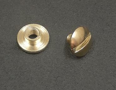 Schraubniete geschlitzt Stahl gold vernickelt Ø 7 x 2-3 mm