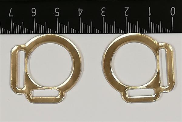 (HR-G5) 2s halter ring 12mm / 17mm from the centre - GOLD 1 pair - made of Plexiglas® XT - lasered