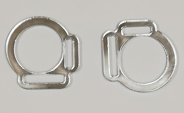 (HR-S5) 2er Halfterring 12mm / 17mm aus der Mitte - SILBER 1 Paar - aus Plexiglas® XT  - gelasert