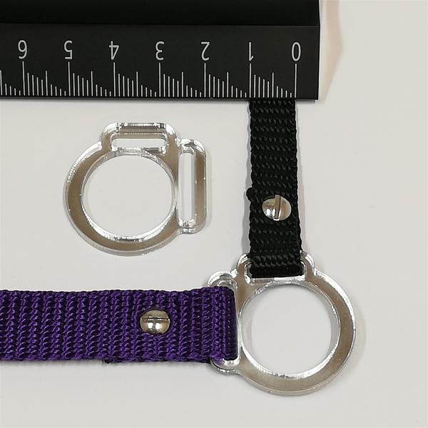 (HR-S5) 2er Halfterring 12mm / 17mm aus der Mitte - SILBER 1 Paar - aus Plexiglas® XT  - gelasert