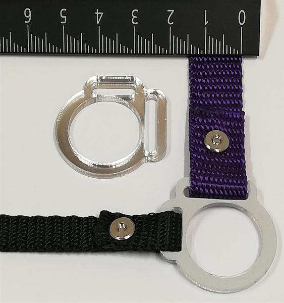 (HR-S5) 2er Halfterring 12mm / 17mm aus der Mitte - SILBER 1 Paar - aus Plexiglas® XT  - gelasert