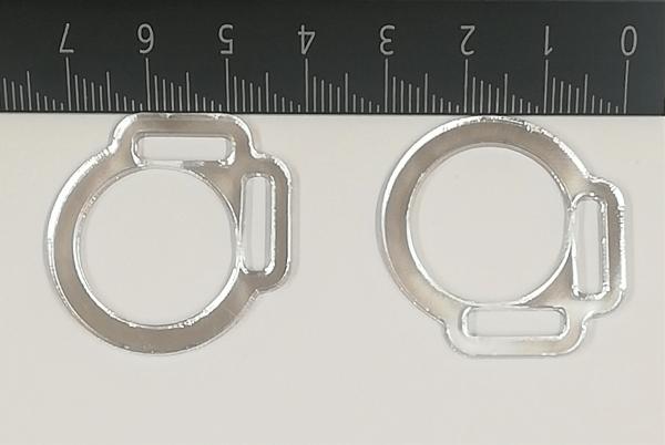 2s halter ring 12mm from the centre - SILVER 1 pair - made of Plexiglas® XT - lasered