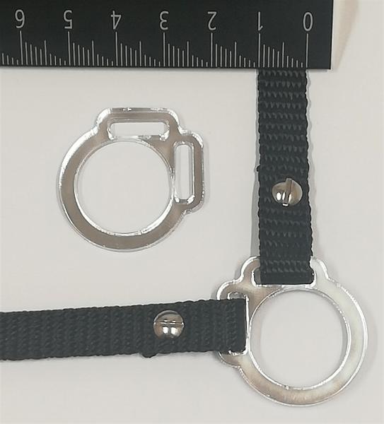 2s halter ring 12mm from the centre - SILVER 1 pair - made of Plexiglas® XT - lasered