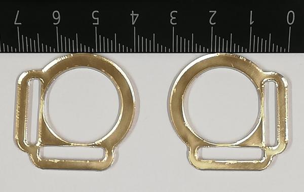 (HR-G4) 2er Halfterring 17mm aus der Mitte - GOLD 1 Paar - aus Plexiglas® XT  - gelasert