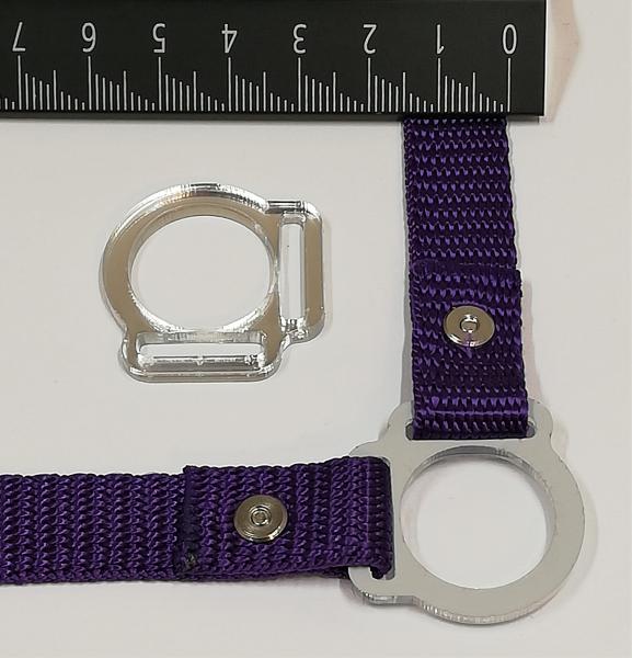 (HR-S3) 2s halter ring 17mm centre - SILVER 1 pair - made of Plexiglas® XT - lasered