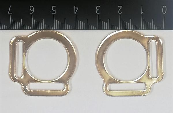 (HR-G3) 2er Halfterring 17mm mittig - GOLD 1 Paar - aus Plexiglas® XT  - gelasert