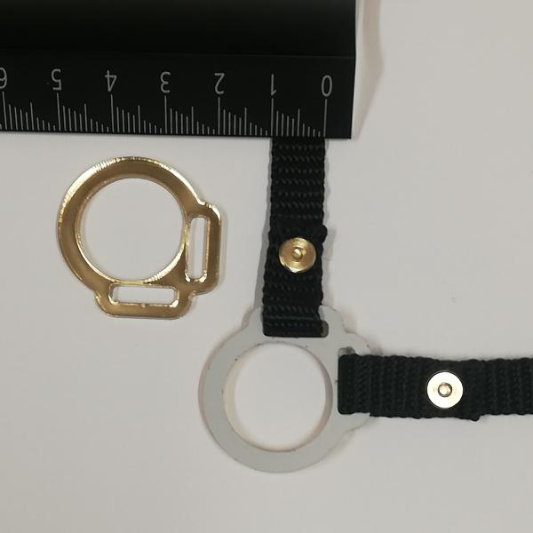 (HR-G2) 2er Halfterring 12mm aus der Mitte - GOLD 1 Paar - aus Plexiglas® XT  - gelasert