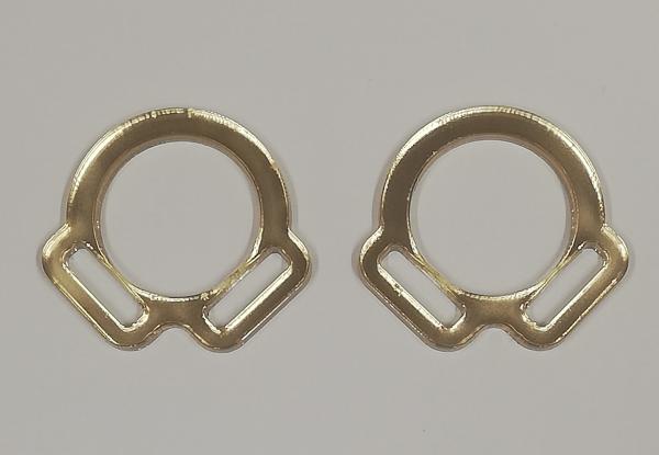 2s halter ring 12mm centre - GOLD 1 pair - made of Plexiglas® XT - lasered