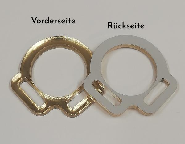 2s halter ring 12mm centre - GOLD 1 pair - made of Plexiglas® XT - lasered