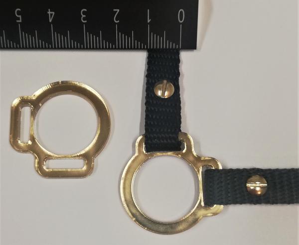 2s halter ring 12mm centre - GOLD 1 pair - made of Plexiglas® XT - lasered