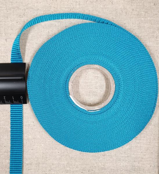 15mm Gurtband aus PP Farbe: türkis Menge pro Einheit : 2 Meter