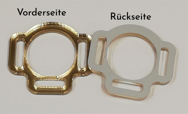 (HR-G11) 3s halter ring 12mm round - GOLD 1 pair - made of Plexiglas® XT - lasered