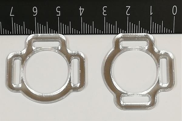 (HR-S11) 3er Halfterring 12mm rund - SILBER 1 Paar - aus Plexiglas® XT  - gelasert