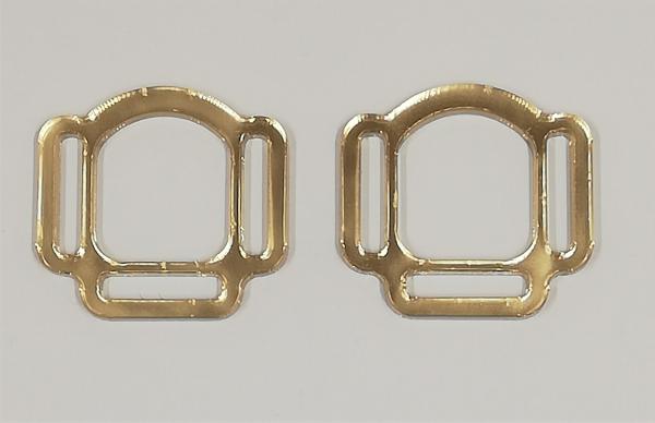 (HR-G14) 3s halter ring 17mm half round - GOLD 1 pair - made of Plexiglas® XT - lasered