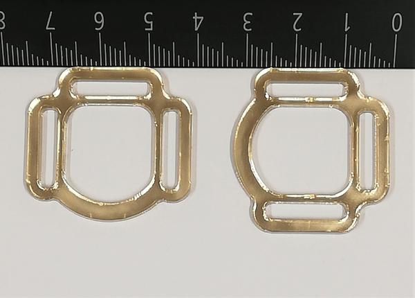 (HR-G14) 3s halter ring 17mm half round - GOLD 1 pair - made of Plexiglas® XT - lasered