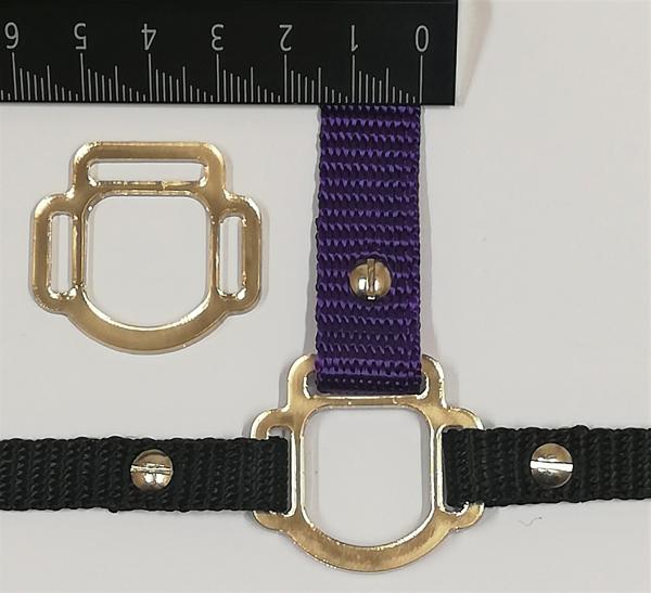 3s halter ring 12mm / 17mm half round - GOLD 1 pair - made of Plexiglas® XT - lasered