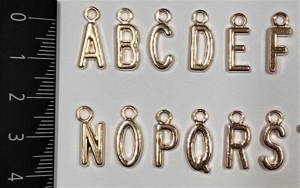 (ABC6) - Set of letters A-Z made of metal Colour : rose gold - approx. 1.25x0.6 cm for sewing on / gluing on