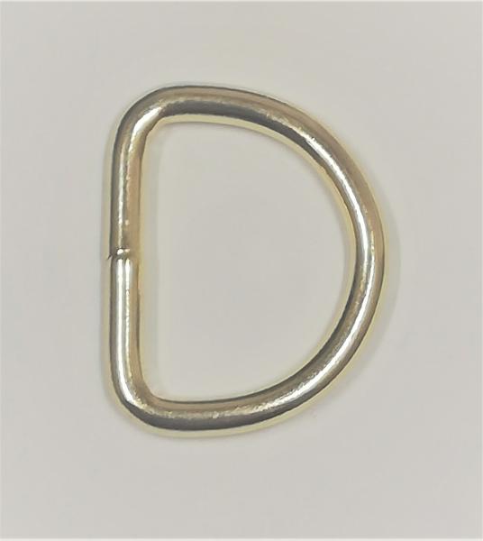 (DR4) 1 piece D-Ring  Inside 16 x 12mm - Ø 2.75 mm steel gold plated brass