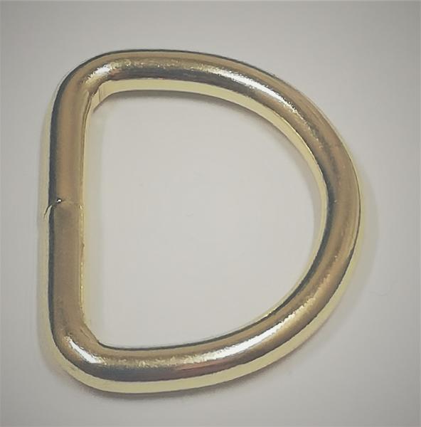 (DR3) 1 piece D-Ring  Inside 20 x 15mm - Ø 3 mm steel gold plated brass