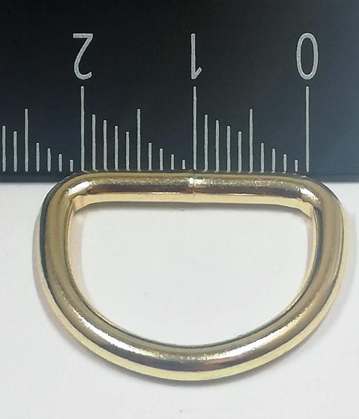 (DR3) 1 piece D-Ring  Inside 20 x 15mm - Ø 3 mm steel gold plated brass