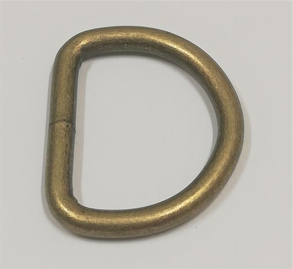 (DR6) 1 piece D-Ring  Inside 16 x 12mm - Ø 2.75 mm steel color : bronze