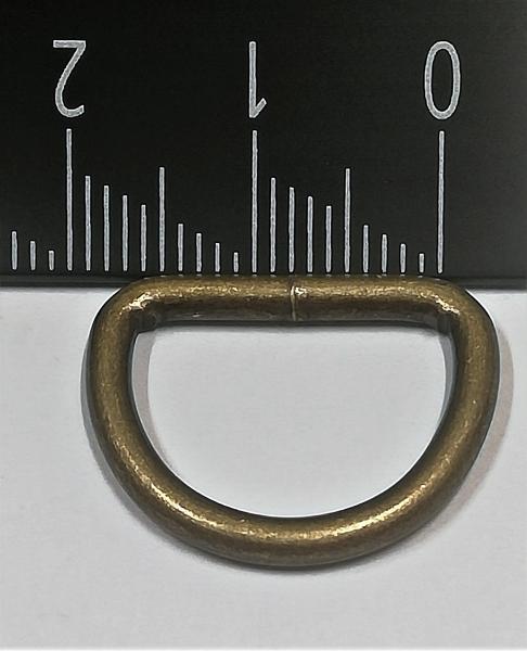 (DR6) 1 piece D-Ring  Inside 16 x 12mm - Ø 2.75 mm steel color : bronze