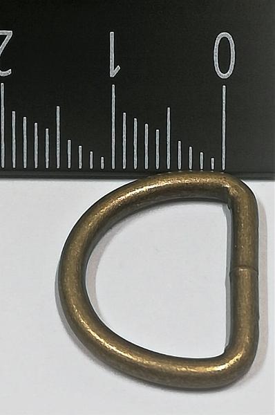 (DR6) 1 piece D-Ring  Inside 16 x 12mm - Ø 2.75 mm steel color : bronze