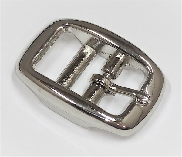(DSR2) Doppelstegschnalle Rundkanten mit 13mm Durchlassbreite (bis 15mm) silber vernickelt