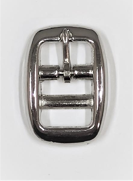 (DSR2) Doppelstegschnalle Rundkanten mit 13mm Durchlassbreite (bis 15mm) silber vernickelt