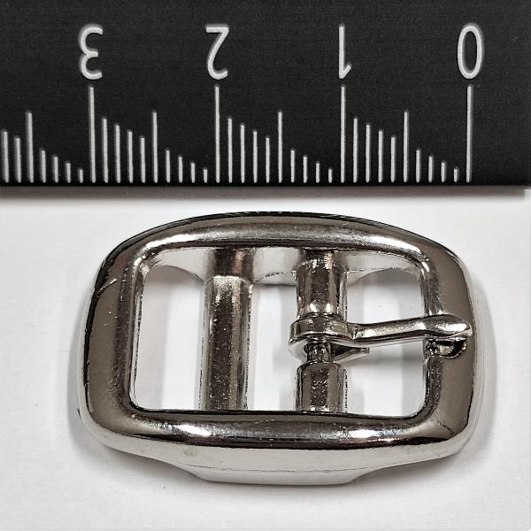 (DSR2) Doppelstegschnalle Rundkanten mit 13mm Durchlassbreite (bis 15mm) silber vernickelt