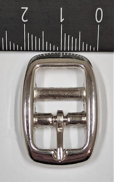 (DSR2) Doppelstegschnalle Rundkanten mit 13mm Durchlassbreite (bis 15mm) silber vernickelt