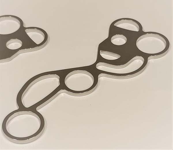 (HM-E1-Sport) Hackamore - "Sport" for HH from A5 to A4+ / 1 pair = 2 pieces made of V2A stainless steel  NEW : now highly polished