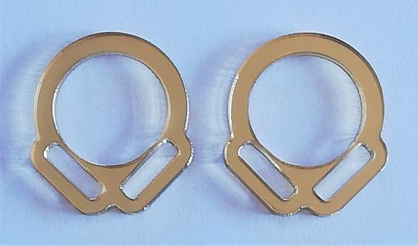 (HR2) 2er Halfterring 12mm aus der Mitte - Farbe : (bitte auswählen) 1 Paar - aus Plexiglas® XT  - gelasert