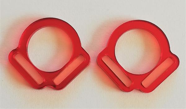 (HR-3) 2s halter ring 17mm centre - Colour : (please choose) 1 pair - made of Plexiglas® XT - lasered