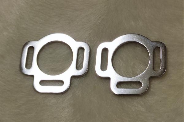 1 pair of stainless steel halter rings 3x 12mm slot highly polished
