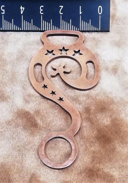 Baroque copper plated metal hackamore 1 pair = 2 pieces lasered - refined by hand