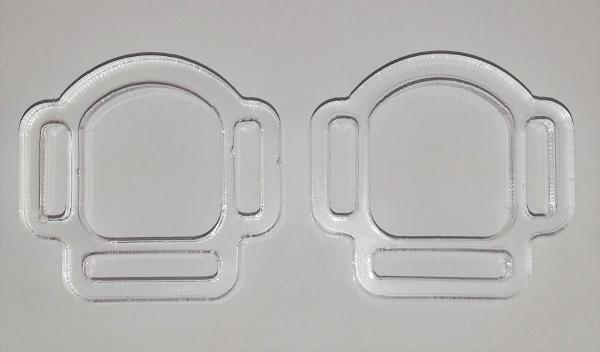 (HR10) 3er Halfterring 12 / 17mm halbrund - Farbe : (bitte auswählen) 1 Paar - aus Plexiglas® XT  - gelasert