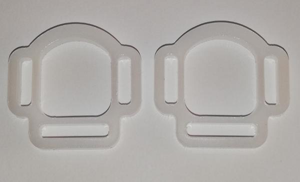 (HR10) 3er Halfterring 12 / 17mm halbrund - Farbe : (bitte auswählen) 1 Paar - aus Plexiglas® XT  - gelasert