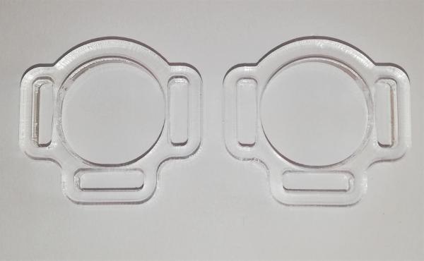 (HR6) 3er Halfterring 12mm rund - Farbe : (bitte auswählen) 1 Paar - aus Plexiglas® XT  - gelasert