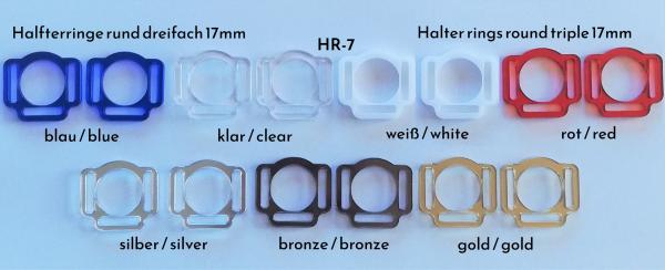 (HR7) 3er Halfterring 17mm rund - Farbe : (bitte auswählen) 1 Paar - aus Plexiglas® XT  - gelasert