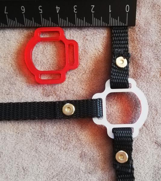 (HR-8) 3s halter ring 12mm half round - Colour : (please choose) 1 pair - made of Plexiglas® XT - lasered