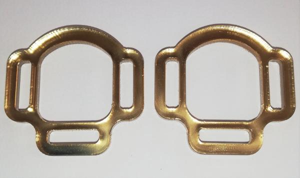 (HR-8) 3s halter ring 12mm half round - Colour : (please choose) 1 pair - made of Plexiglas® XT - lasered