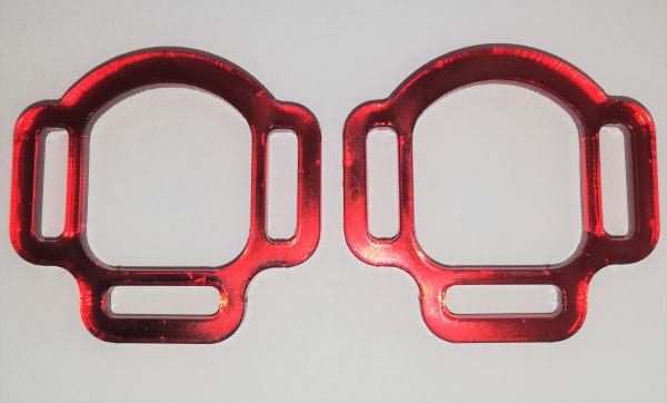 (HR-8) 3s halter ring 12mm half round - Colour : (please choose) 1 pair - made of Plexiglas® XT - lasered